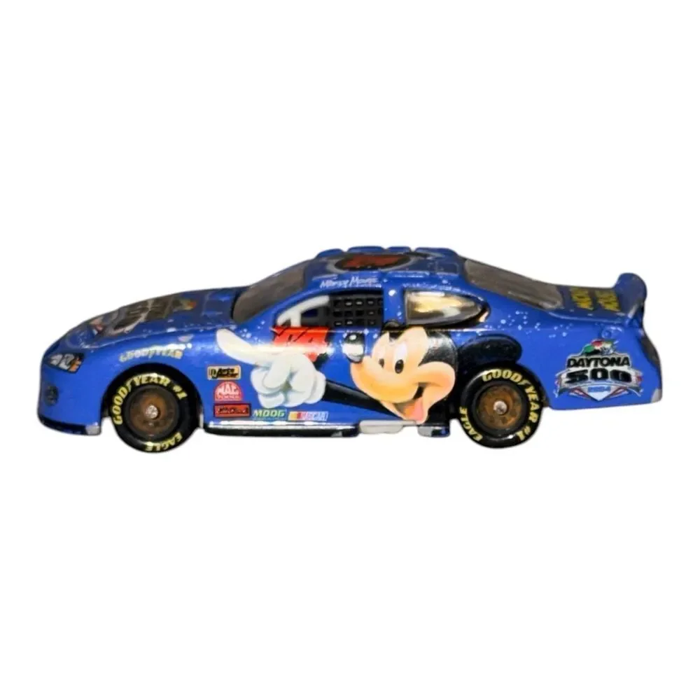 Disney Mickey Mouse Daytona 500 Diecast Car 2004 Blue 1:64 Scale Nascar EUC